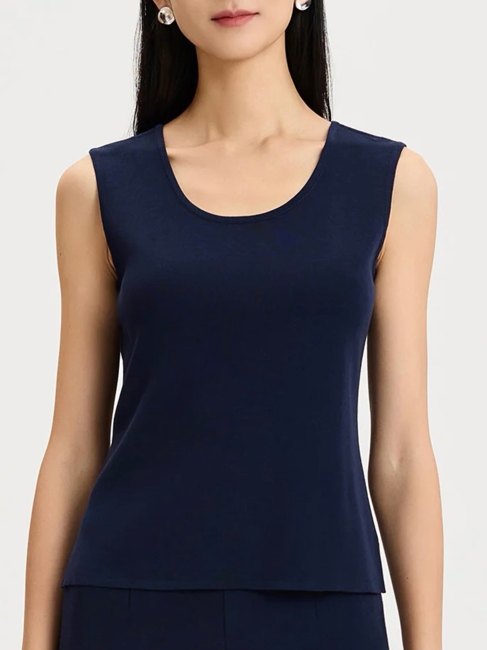 MISOOK Double Scoop Neck Knit Tank